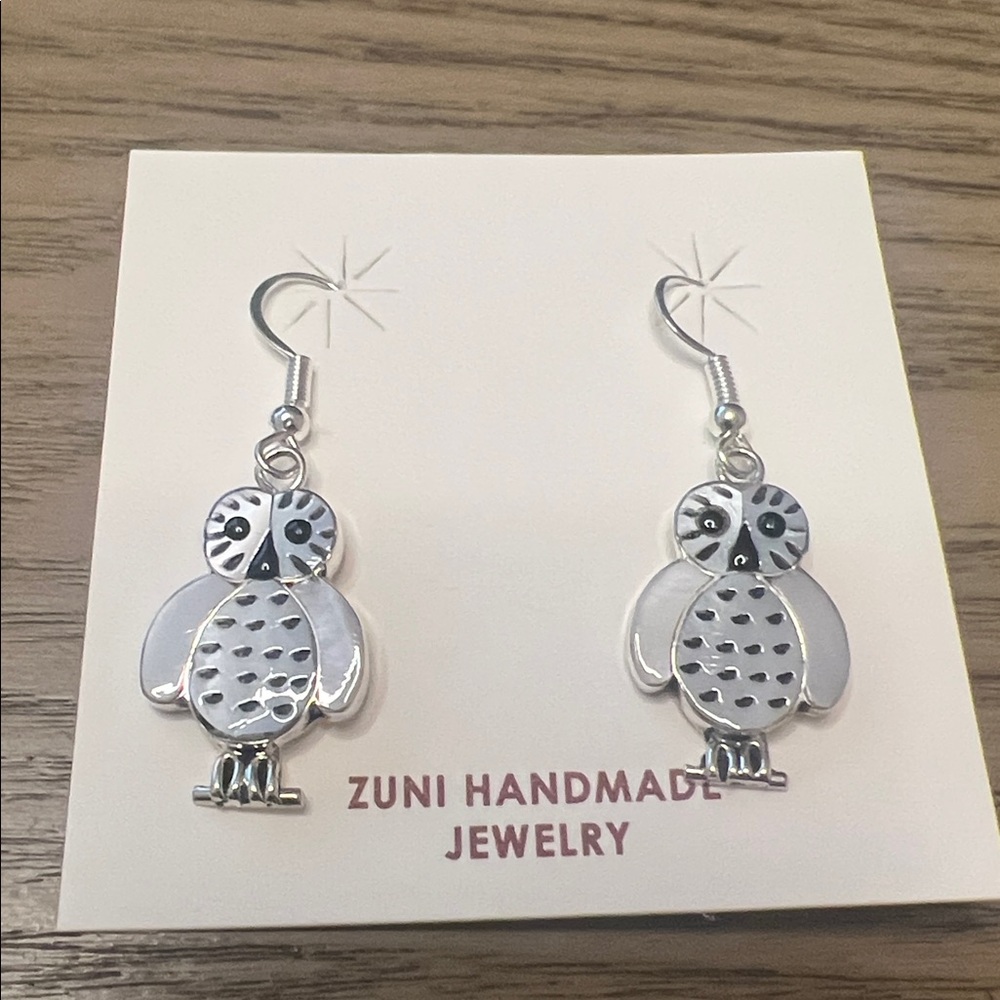 Zuni Owl Hook Earrings